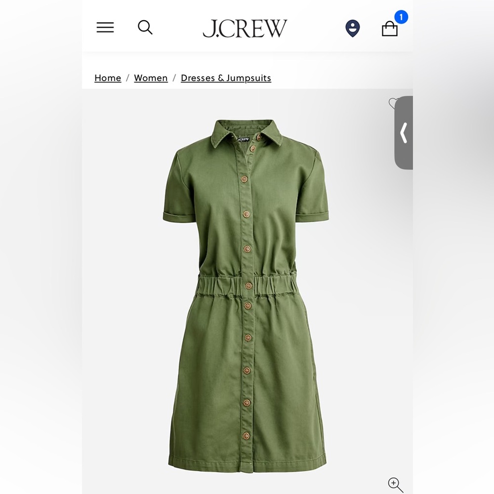 J.Crew Button-Front Chino Dress